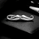 Handmade 925 Sterling Silver Moustache Design Tie Bar